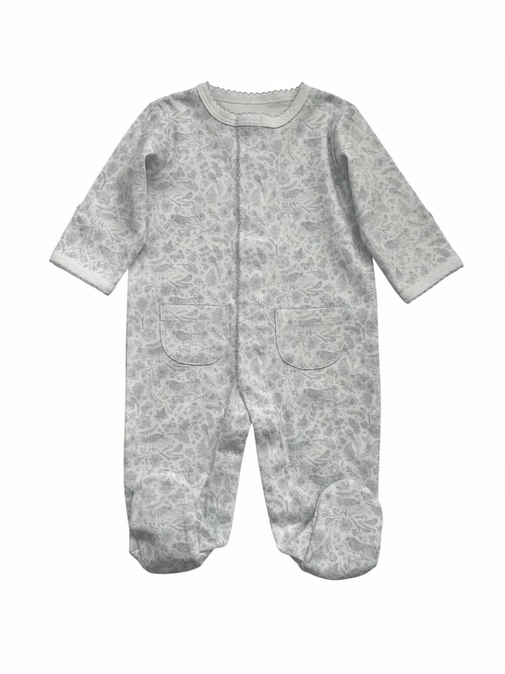 NEW TECOMOABESOS boy's rabbit footie in grey
